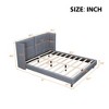 Okak Queen Bed Frame with Headboard, Queen-Size Bed with LED Lights, USB Ports and Outlets, Grey Queen Bed in Linen, Easy Assembly - 2 of 4