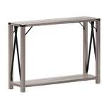 Flash Furniture Wyatt Modern Farmhouse Wooden 2 Tier Console Entry Table with Metal Corner Accents and Cross Bracing