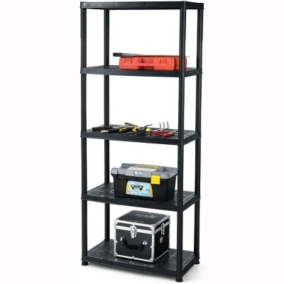 Tangkula 5 Tier Plastic Storage Shelves Multi-use Free Standing Shelf ...