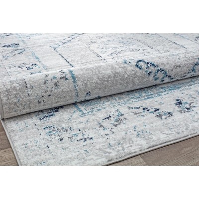 Misty Smoke Rectangular Synthetic Stain-Resistant Area Rug