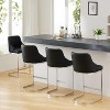 Bekrvio Bar Stools Set of 4, 26” Counter Height with Back - Upholstered PU Leather/Velvet  Steel U-Shaped Base for Kitchen Counter Island - 3 of 4