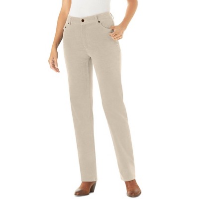 Woman Within Corduroy Straight Leg Stretch Pant