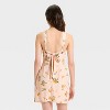 Women's Knotted Y-Neck Linen Mini A-Line Dress - Wild Fable™ - 2 of 3