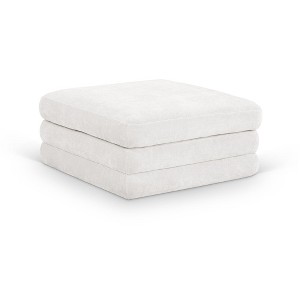 Meridian Furniture,Stellar Chenille Fabric Upholstered Modular Modular Ottoman - 1 of 4