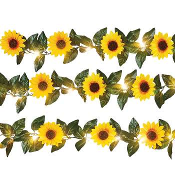 Collections Etc Solar Powered Sunflower String Lights - Set of 10 NO SIZE