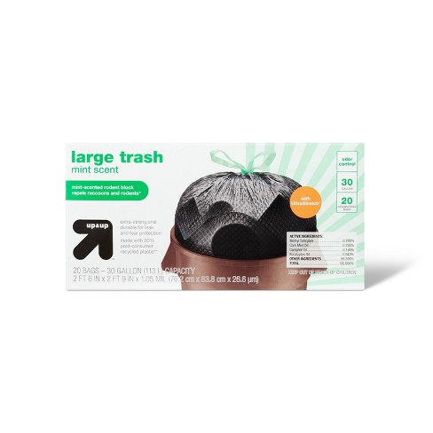 Glad Drawstring Large Trash Bags, 30 gal, 1.05 mil, 30 x 33, Black