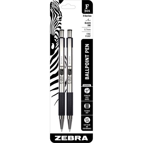 Zebra 2ct F-301 Ballpoint Pens Black Ink Fine .7mm : Target