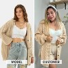 EXLURA Womens 2025 Oversized Cardigan Sweaters Fall Winter Lightweight Soft Knit Cardigan Open Front Button Outwear Coats - 2 of 4