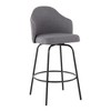 Fabric Contemporary Fixed-Height Counter Stool with 360¡ã Swivel and Metal Base for Kitchen or Bar (Set of 2) - 4 of 4