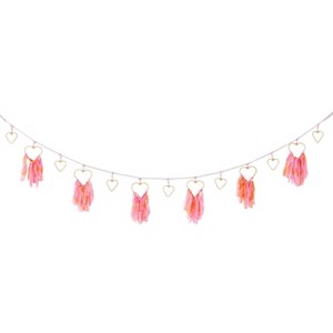 Jollity & Co. - Chiffon Heart Garland - Pack of 1 Garland, 6 Feet in Length - 1 of 4