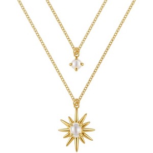 Molenia Multi-Strand Celestial Opal Necklace for Women, 925 Sterling Silver 14K Gold Plated North Star Layered Pendant Necklace, Boho Jewelry - 1 of 4