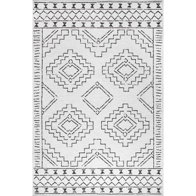 Ivory Elegance Synthetic 5' x 8' Washable Moroccan Area Rug