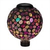 Alpine Corporation 10"H Solar Mosaic Gazing Globe with 14" Metal Stand Pink: Magical Evening Ambiance - 2 of 4