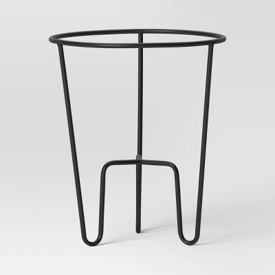 Iron Indoor Outdoor Plant Stand Black 12.5"x12.5"x14.5" - Room Essentials™: Freestanding Metal Planter Holder