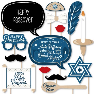 Big Dot of Happiness Happy Passover - Pesach Party Photo Booth Props Kit - 20 Count