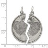 Black Bow Jewelry Sterling Silver Antiqued & Satin 2 Piece Mizpah Coin Pendant, 28mm - 4 of 4