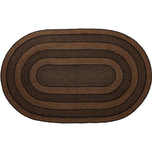 Black & Tan Jute Rug Oval w/ Pad 60x96 - 1 of 3