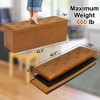Aoibox Folding Ottoman Bench with Storage, PU Leather Foot Rest, End of Bed Bench, Storage Chest for Living Room, Bedroom and Entryway, Light Brown - 3 of 4