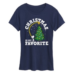 Women's - Peanuts - Christmas Is My Favorite Short Sleeve Graphic T-Shirt - 1 of 4