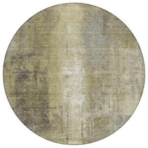 Gold And Ivory Abstract Washable Indoor Outdoor Area Rug - 1 of 4