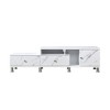 Chic Crate-Modern White Media Console – Faux Marble TV Stand w/ Silver-tone Legs, Sleek Living Room Furniture (White) - 4 of 4