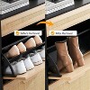 3 Flip Drawers Shoe Storage Cabinet with 1 Drawer, Rattan Shoe Organizer Freestanding Narrow Shoe Rack Cabinet with Metal Legs for Entryway - 4 of 4