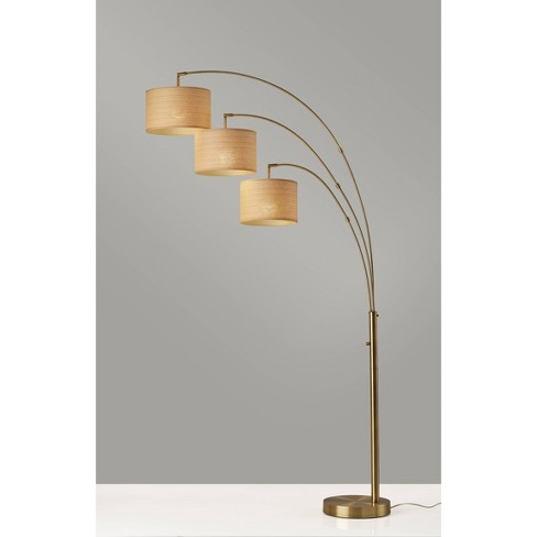 Bowery 3 Arm Arc Lamp Antique Brass - Adesso