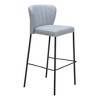 HomeRoots Set of Two 29" Gray And Black Faux Leather And Steel Bar Height Bar Chairs - 4 of 4