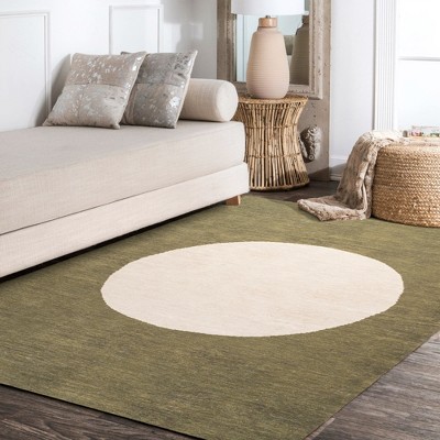 Ivory Geometric Synthetic 8' x 10' Washable Area Rug
