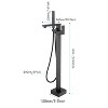 Freestanding Bathtub Faucet Tub Filler Matte Black Floor Mount Bathroom Faucets Brass Single Handle with Hand Shower - 2 of 4