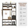 5-in-1 Coat Rack with Bench and Shoe Storage, Freestanding Entryway Bench with 5-Tier Open Shelves, Fabric Storage Basket and 12 Hooks - 4 of 4