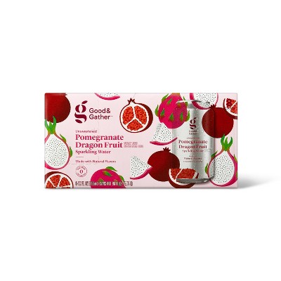 Pomegranate Dragon Fruit Sparkling Water - 8pk/12 fl oz Cans - Good & Gather™
