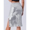 Allegra K Women's Glitter Side Slit High Waist Party Midi Sequin Skirt - 4 of 4