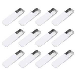Unique Bargains Metal Anti-Oxidation Slide Top Rectangular Tin Containers 12 Pcs - 1 of 4