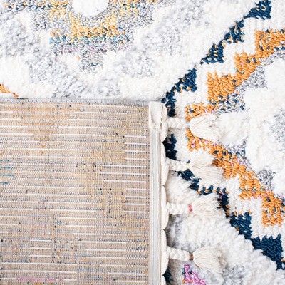 Moroccan Fringe Multicolor Synthetic Shag Area Rug