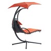 53.15"Hanging Chaise Lounger with Removable Canopy Hammock Chair with Stand,Orange - 4 of 4