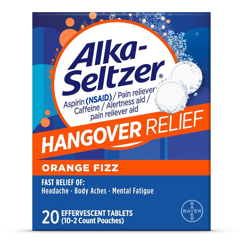 Alka-Seltzer Hangover Relief Effervescent Tablets Formulated for Fast Relief of Headaches, Body Aches and Mental Fatigue - 20ct, 1 of 15
