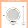 Whizmax 19 inch LED Makeup Mirror with Touch Control,  Tabletop Vanity Mirror, 3 Color Lighting Dimmable, 360° Rotatable - White - 2 of 4