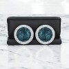 Slickblue Stunning Blue-Green/Clear CZ Halo Earrings – Rhodium-Plated, Cubic Zirconia, Timeless Studs for Women - 2 of 3