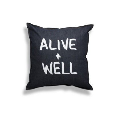 tagltd 20'' x 20'' Alive & Well Pillow Denim Throw Pillow
