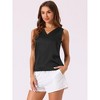 cheibear Women's V Neck Silky Satin Mesh Sleeveless Summer Basic Tank - 3 of 4