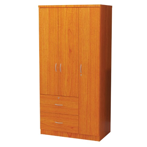 3 Door Wardrobe Wood Maple Home Source Industries Target