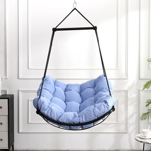 CAVINAS Outdoor Swing Chair with Cushion and Anti-Slip Safety Rings,Porch Swing for Bedroom, Garden, Courtyard,Blue Gray - 1 of 4