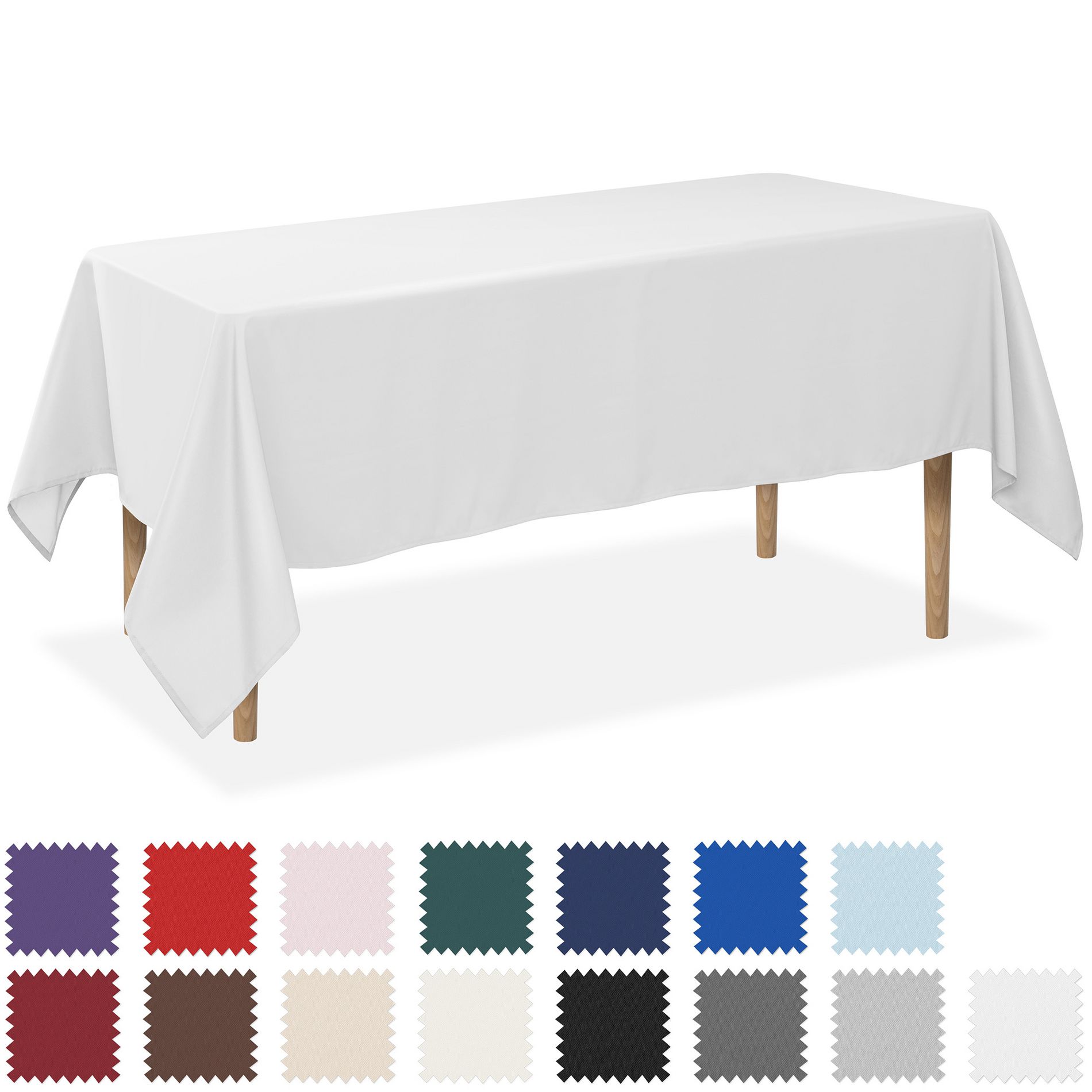 Lann's Linens 5-Pack Rectangular Polyester Fabric Tablecloth for Wedding, Banquet, Restaurant