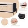 Rattan Storage Bench with Seat Cushion for Entryway, Living Room, Bedroom, Black - 3 of 4