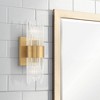 Stiffel Gillery Modern Wall Light Sconce Warm Brass Hardwire 5" 2-Light Fixture Clear Glass Rods for Bedroom Bathroom Vanity Reading Living Room Home - 2 of 4