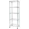 Wire Shelf with Wheels 5 Tier Storage Rack Multipurpose Heavy Duty Corrosion-Resistant  for Garage Kitchen Silver - 4 of 4