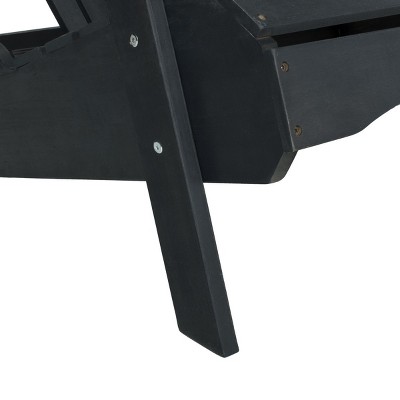 Transitional Black Acacia Adirondack Loveseat Bench, 57"