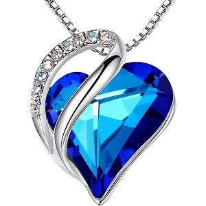 Leafael Infinity Love Heart Pendant Necklace Birthstone Crystal Jewelry Gifts for Women, Silver-tone, 18"+2" - 1 of 4