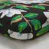 Set of 2 Magnolia Outdoor/Indoor Rounded Corners Seat Cushion Black - Pillow Perfect: Weather-Resistant Chair Pads - 2 of 4